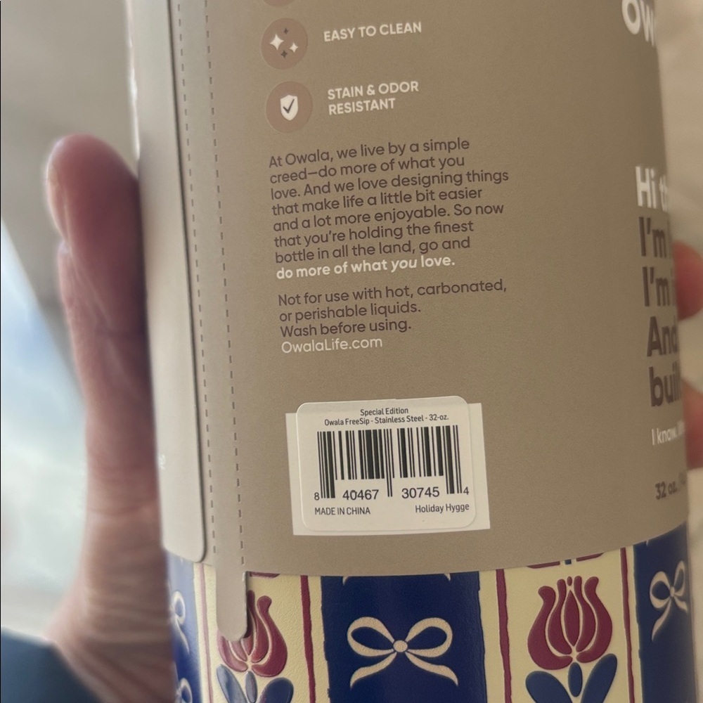 Owala FreeSip 32oz Hygge Holiday Collection Insulated Bottle NWT- AUTHENTIC - Picture 2 of 7